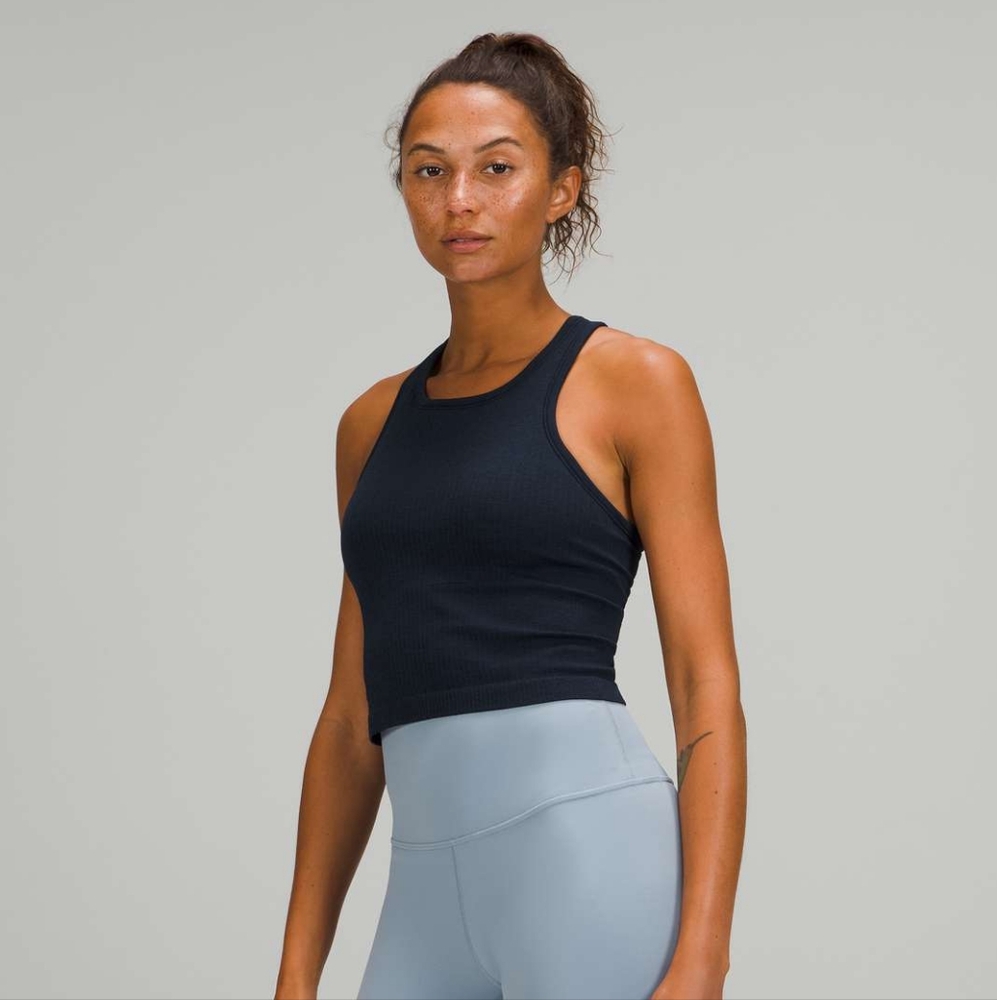 Lululemon Ebb To Street Racerback Crop Tank Top True Navy 6